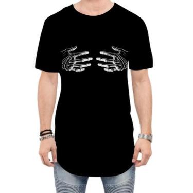 Imagem de Camiseta Longline Mãos no Peito Halloween Festa Noite 1 - Kasubeck Sto