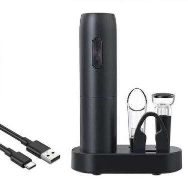 Imagem de Kit Abridor De Vinho Elétrico Recarregável Usb - Abridor Vinho Elétric