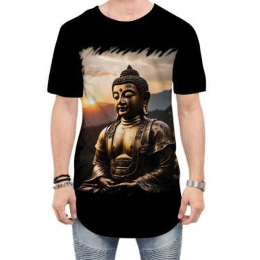 Imagem de Camiseta Longline Estátua de Buda Iluminado Religião 13 - Kasubeck Sto