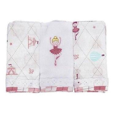 Imagem de Babete 32cm X 32cm Circus Loupiot Pacote Com 3 Unidades - - anjo da ma