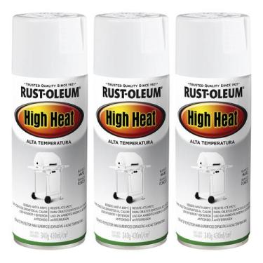 Imagem de Kit 3 Tinta Rust Oleum Alta Temperatura 650c Churrasqueira - Rustoleum
