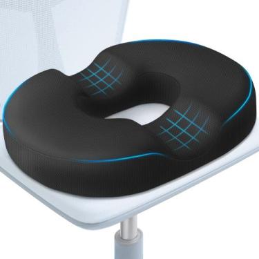 Imagem de Almofada de assento BlissTrends Donut para gravidez pós-parto preta