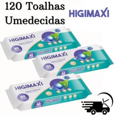 Imagem de Kit C/3 Toalhas Umedecidas Adulto Higiene Corporal Higimaxi