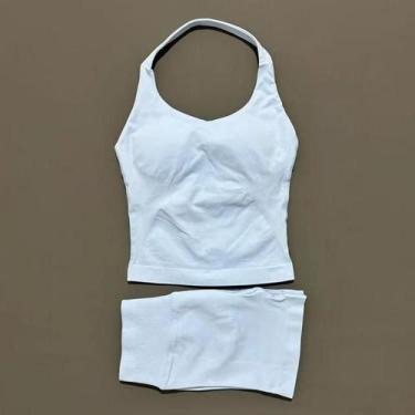 Imagem de Conjunto De Yoga Feminino Com Top Halter E Leggings Esportivas Sem Cos