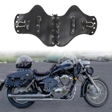 Imagem de Defletores De Calor Universais Em Couro PU Preto Para Harley Touring S