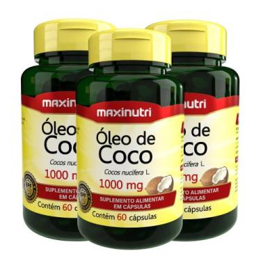 Imagem de Kit 3 Óleo de Coco Extra Virgem 60 Capsulas 1000mg Maxinutri