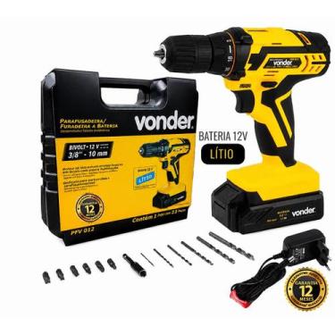 Imagem de Parafusadeira Furadeira Vonder Bateria 12v Bivolt Pfv012i