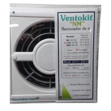 Imagem de Exaustor Ventokit NM C 150 bivolt - Westaflex db, Bivolt, Branco, 15 x