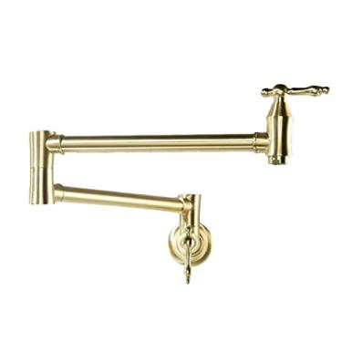 Imagem de Pkfinrd Torneira dobrável de parede para pia dupla com tomada estendida, duas alças de fechamento de cozinha com torneira única de água fria (cor: estilo 2)