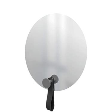 Imagem de Espelho Funcional Hook Cinza Alça Preta 50 cm Redondo