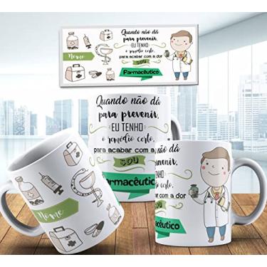 Imagem de Caneca Farmacêutico Farmácia Branco Moderno