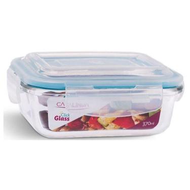 Imagem de Pote Vidro Tampa Hermética Retangular 370ml Papinha Pequeno