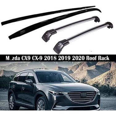Imagem de UDP-Auto 4 peças adequadas para Mazda- CX-9 CX9 2016-2020 Bagagem Bagageiro Barras Transversais Barras Transversais - Prata e Preto