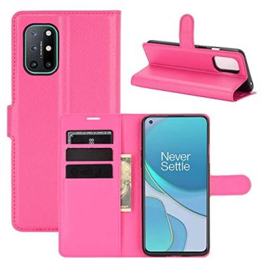 Imagem de YUNCHAO Caixa de telefone Para OnePlus 8t Litchi Texture Horizontal Flip Case Protetora com suporte e Card Slots & Carteira capa para celular