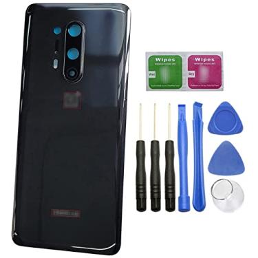 Imagem de Ubrokeifixit Para OnePlus 8 Pro painel traseiro de substituição de tampa de porta de vidro para OnePlus 8 Pro 5G 6,8 polegadas (não para OnePlus 8 6,5 polegadas, não para OnePlus 8T 6,6 polegadas) (1 8 Pro 6,8 polegadas/preto/lente de câmera)