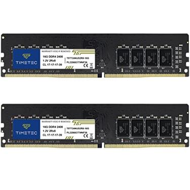 Imagem de Timetec Kit de 32 GB (2 x 16 GB) DDR4 2400 MHz PC4-19200 Não-ECC sem buffer 1,2 V CL17 2Rx8 Dual Rank 288 Pin UDIMM Desktop PC Computer Memory RAM Module Upgrade (32 GB Kit (2 x 16 GB))
