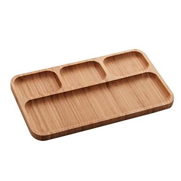 Imagem de LYOR - Petisqueira de Bambu com 4 Divisórias Línea 33cm x 19,5cm 1,5cm