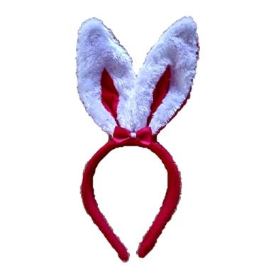 Imagem de Orelha Coelha (o) Fantasia Tiara De Coelho (VERMELHO/BRANCO)