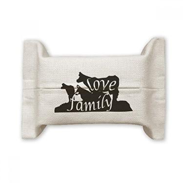 Imagem de Bolsa de linho de algodão com desenho de hiena de animal preto natural para lenços faciais