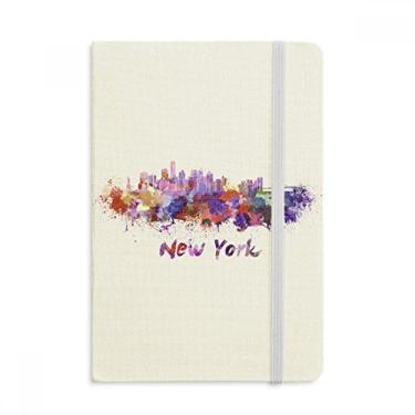 Imagem de Caderno em aquarela New York America City, capa dura para diário clássico A5
