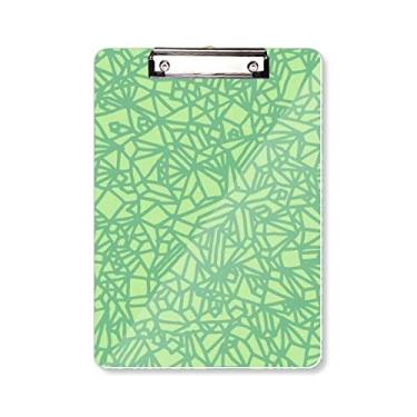 Imagem de Padrões verdes entrelaçados linhas abstratas prancheta pasta, bloco de escrita placa de apoio A4