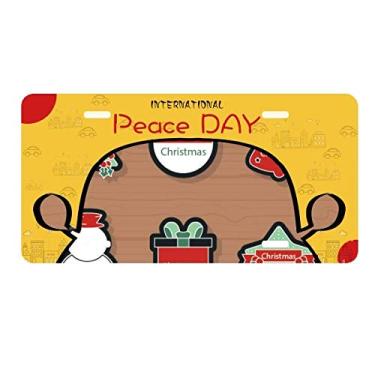 Imagem de DIYthinker Símbolo de Natal de desenho animado ícone placa etiqueta decoração de carro dia da paz