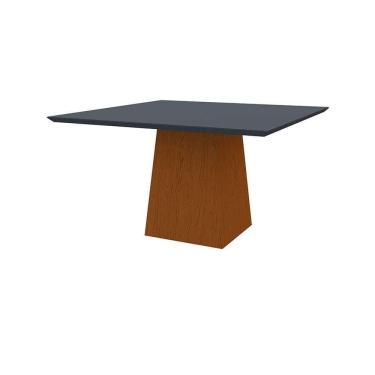Imagem de mesa de jantar quadrada com tampo de vidro jasmin cinza e ype 135 cm
