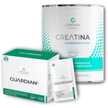 Imagem de Kit Creatina Monohidratada 300G + Guardian Limão 30 Sachês 8g - Central Nutrition