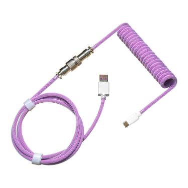 Imagem de Cabo para teclado coiled Cooler Master - Até 1.5m - Conector Aviator - Roxo - KB-CPZ1