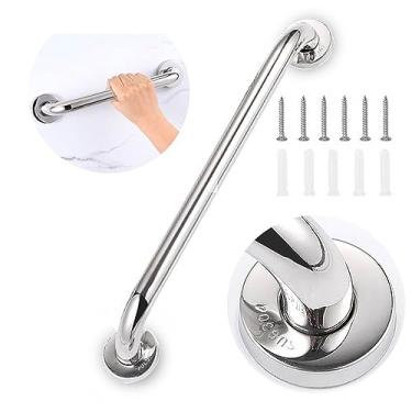 Imagem de Barra Alça De Apoio Banheiro Segurança Idoso Deficiente 60cm Inox Não Enferruja Acessibilidade Suporte Pegador Design Elegante