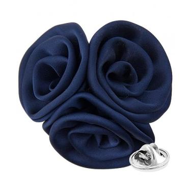 Imagem de Vittorio Vico Broche de lapela premium trio de flores - lapela formal para homens, broche de flor, 2.0" (5.10CM), Poliéster, Não aplicável