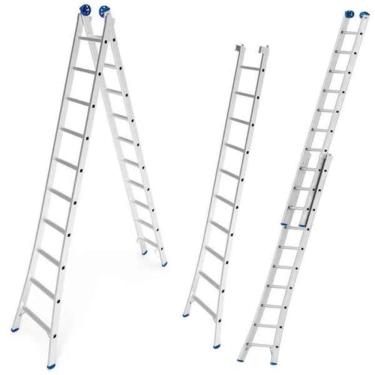 Imagem de Escada de Alumínio Extensiva 2 x 10 Degraus 3.09 x 5.05 Metros EVALD