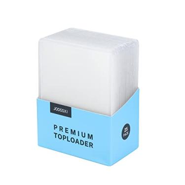 Imagem de JODSSXI 25 peças Supertransparentes regulares Toploaders – Cartão padrão ligeiramente flexível 35pt Top Loaders – Protetores de plástico rígido premium para cartões MTG e YUGIOH
