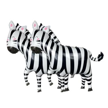 Imagem de Giant Zebra Foil Zoo Jungle Safari Animal Balloons Birthday Party Decorations Mylar Balloon For Kids One Theme Baby Shower Birthday Party Decorations (2 pieces)…