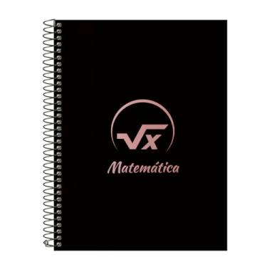 Imagem de Caderno Universitário Espiral 20 Matérias Profissões Matemática (Preto e Rosê)