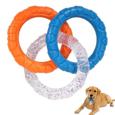 Imagem de Duuclume Brinquedo de puxar para cães TPR com 3 anéis, resistente e resistente à água para animais de estimação, treinamento de dentição, brinquedo de busca interativo para filhotes, raças pequenas,