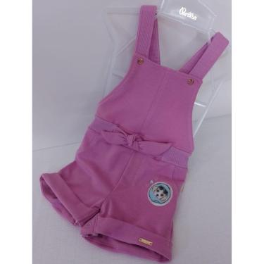 Imagem de Macacão / Jardineira Curto Bebê Menina Bordado Paraiso 13938-Feminino