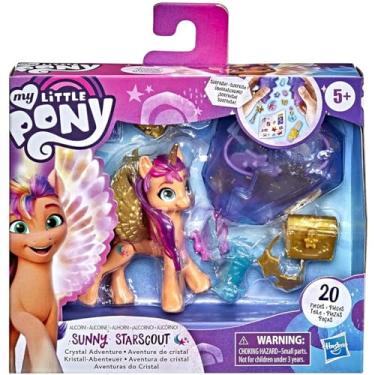 Imagem de My Little Pony: A New Generation Movie Crystal Adventure Alicorn Sunny Starscout - 3-Inch Alicorn-Style Toy, Surprise Accessories, Bracelet