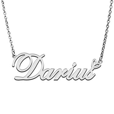 Imagem de RONKAH Colar de nome personalizado personalizado com coração colar de nome personalizado para mulheres colar de moda pessoal melhor presente para menina, mãe, filha, amizade, Natal, aniversário,