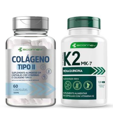Imagem de Colágeno Tipo 2 Com Vit D3 C E B1 B6 B12 + Vitamina K2 Mk7 Menaquinona 149Mcg180 Cápsulas - Ecomev