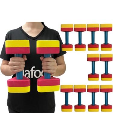 Imagem de Genérico, Kit 5 Pares Halteres Aquáticos Hidroginástica em EVA DF1104-AM 1 à 2kg Amarelo e Vermelho Dafoca Sports