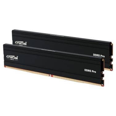 Imagem de Crucial Kit Pro RAM DDR5 de 32 GB (2 x 16 GB), 6000 MHz (ou 5600 MHz ou 5200 MHz ou 4800 MHz) UDIMM de 288 pinos, compatível com Intel Core de 13ª geração e AMD Ryzen 7000 - CP2K16G60C48U5