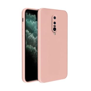 Imagem de Capa de telefone simples e lisa para oneplus 7t 7 pro 7pro, cor doce, silicone líquido, luxo, capa quadrada, rosa, para oneplus 7 pro