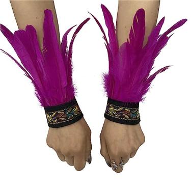 Imagem de Pulseiras de penas, 1 par de algemas de pulso de penas, pulseiras de tapa de penas, decoração de pulseira, fantasia, festa à fantasia/430