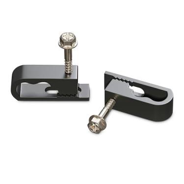 Imagem de THE CIMPLE CO - Clipes de cabo coaxial duplo, duplo ou siamês, Cat6, clipe de cabo de fio elétrico, clipe de parafuso de 1,27 cm, preto (100 peças por saco)