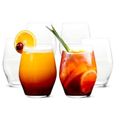 Imagem de LEMONSODA Conjunto de taças de vinho de cristal sem haste Sante de - copo grande sem haste de vinho para degustação de vinho, conjuntos de presente, festa, vinho tinto, vinho branco -
