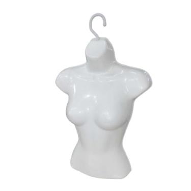 Imagem de LUXO Manequim Busto Silhueta Cabide Expositor Feminino Branco