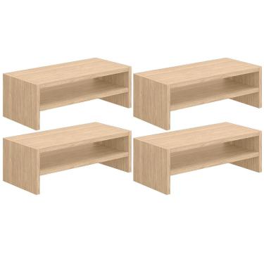 Imagem de Kit 04 Suportes Stand Para Monitores Mesa Escritório Home Office Lap L03 Amadeirado - Lyam