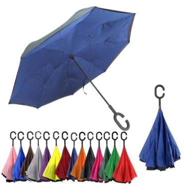 Imagem de Guarda chuva invertido tecido duplo impermeável hastes reforçadas cont