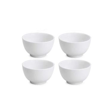 Imagem de Jogo 4 Tigelas de Porcelana Branca Bowl 510ml Cumbuca Japonesa - Bela 